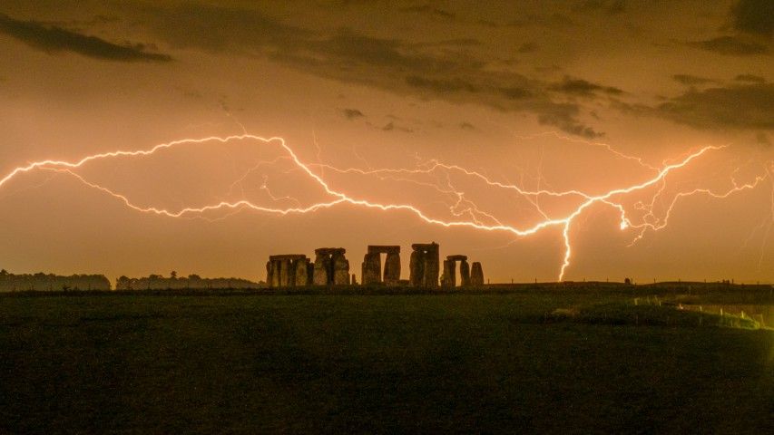 lightning over stonehenge