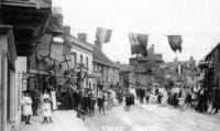 West End, celebrations outside the Wheatsheaf Inn
